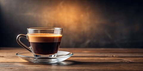 Glass cup of espresso coffee on background, espresso, coffee, glass cup, isolated,drink, morning, caffeine, beverage