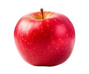 Red apple isolated on transparent background cutout, PNG file