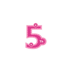Fototapeta premium 5 Th Anniversary Celebration Number with cartoon style Design