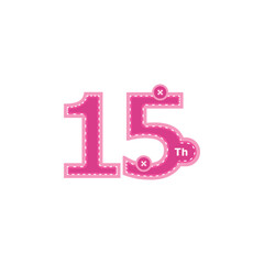 15 Th Anniversary Celebration Number with cartoon style Design