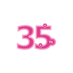 35 Th Anniversary Celebration Number with cartoon style Design