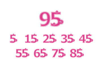 95 Th Anniversary Celebration Number with cartoon style Design