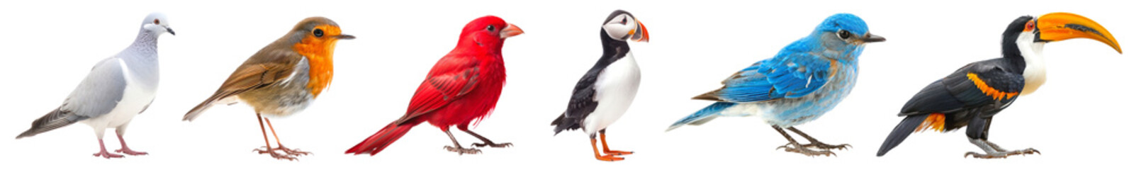 Naklejka premium Bird png cut out element set