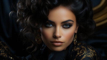 Fototapeta premium A Radiant Portrait of a Glamorous Woman