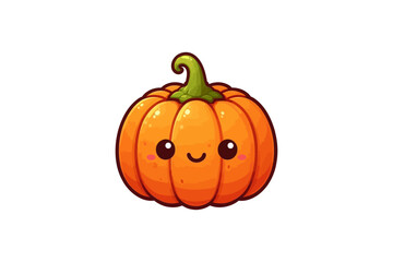 Pumpkin Cartoon silhouette vector isolated on white background.