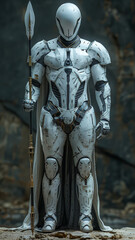 Futuristic Warrior Shrouded in Darkness