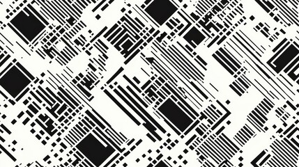 Seamless irregular pixel pattern Geometric retro design in monochrome style for digital backgrounds