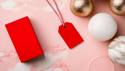 A beauty product box mockup with a bright red 'Black Friday Deal' tag hanging from the corner, surrounded by soft, luxurious textures for a glamorous look.
