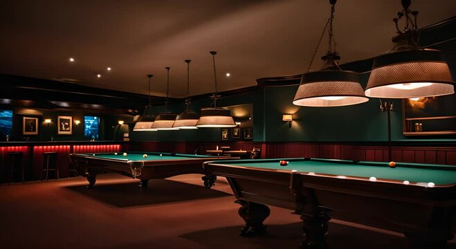 Pool tables in a pub.