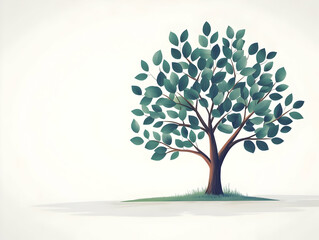 Obraz premium Flat Glossy Democracy Tree Concept: Wide Shot of Elegant Tree with 'Democracy' Etched Trunk and Policy Leaves for Growth Messaging