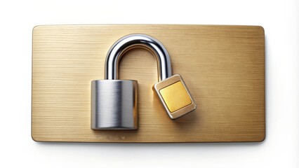 Naklejka premium Credit card with security lock for protection, credit card, security, lock, protection, finance, safety, technology, data
