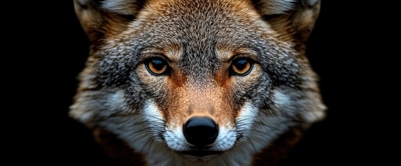 Fototapeta premium Close-up Portrait of a Coyote with Intense Eyes