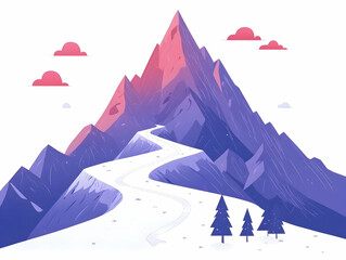 Flat Vector Illustration of Mountain Climb Fundraising Goal Concept with Milestones - Progress Panning on White Background for Effective Smart Business Visuals