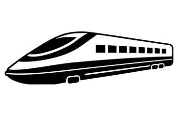 Bullet train vector silhouette, japanes bullet train icon clip art	
