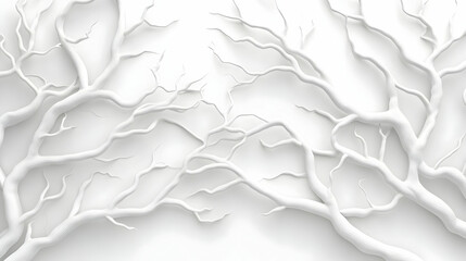 3D Cognitive Flexibility Tree Branches Concept Vector - Bending & Intertwining White Tree Branches Symbolizing Adaptability on Isolated White Background