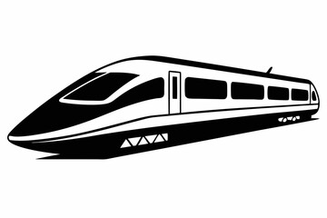 Bullet train vector silhouette, japanes bullet train icon clip art	
