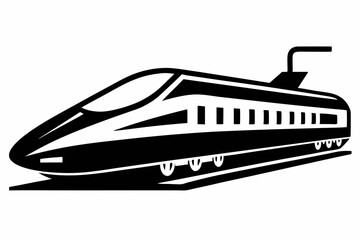 Bullet train vector silhouette, japanes bullet train icon clip art	
