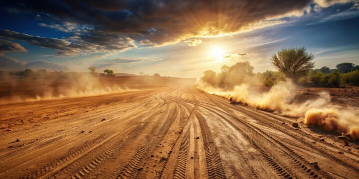 Dirt road rally background with dusty track and tire marks, rally, dirt road, background, dusty, track, tire marks
