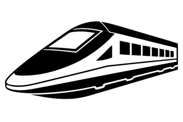 Bullet train vector silhouette, japanes bullet train icon clip art	
