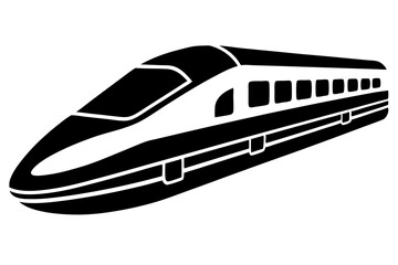 Bullet train vector silhouette, japanes bullet train icon clip art	
