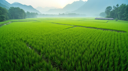 Obraz premium Stunning Aerial Views of Green Rice Terraces in Bali and China - A Visual Journey Through Lush Landscapes