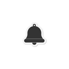 Notification bell sticker icon isolated on transparent background