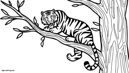 This engaging and charming coloring page features a series of adorable tiger illustrations designed specifically for young children.