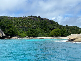 Seychelles islands views by boat
