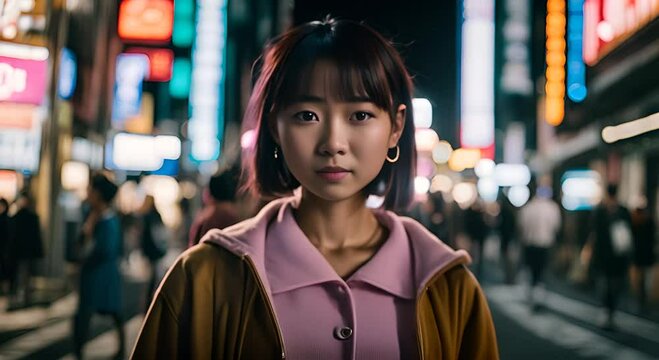Young Japanese girl in Tokyo.