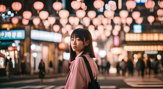 Young Japanese girl in Tokyo.