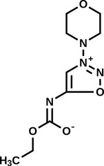 Molsidomine structural formula, vector illustration