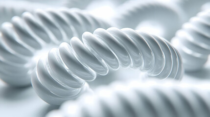 3D Resilience Nano Springs: Extreme Close-Up of White Springs Symbolizing Mental Resilience and Adaptability for Stress Management Content