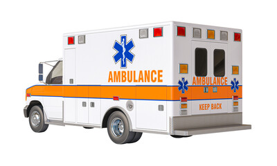 Emergency ambulance vehicle isolated on transparent background © tiero