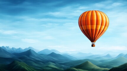 Obraz premium Hot Air Balloon Flying Over Mountains