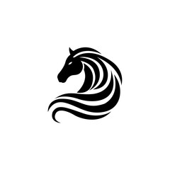 Horse silhouette vector style with white background
