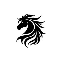 Horse silhouette vector style with white background
