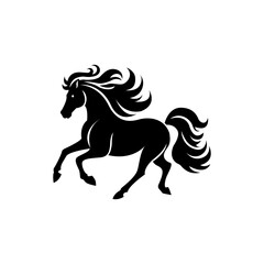 Horse silhouette vector style with white background
