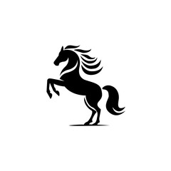 Horse silhouette vector style with white background
