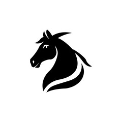 Horse silhouette vector style with white background
