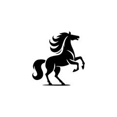 Horse silhouette vector style with white background
