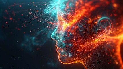 Fototapeta premium Development of extrasensory abilities. A person is a medium. The clairvoyant