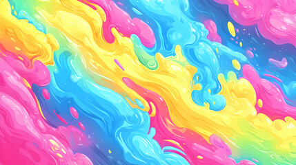 Abstract Swirling Liquid Colors -  A Colorful and Vibrant Design