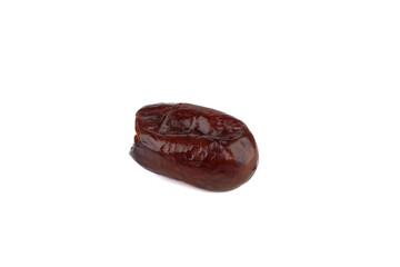Dried date fruit isolated on white background.