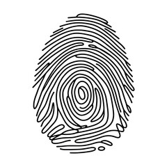Continuous one line drawing of a fingerprint illustration vector.