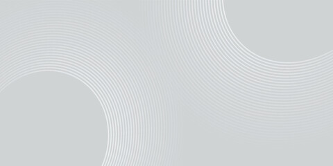 White geometric abstract background overlap layer on bright space with lines effect decoration. Modern graphic design element circles style concept for