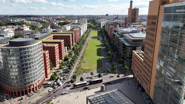 Aerial view of Tilla Durieux Park in Berlin, Germany