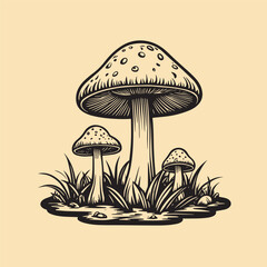 Fresh natural Mushrooms vector illustration
