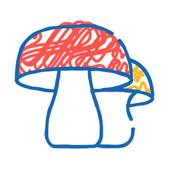 mushrooms vegetables doodle icon sketch vector. mushrooms vegetables sign. isolated symbol illustration