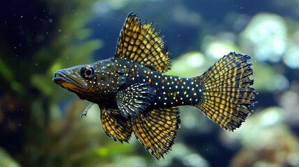 Fototapeta premium Bristlenose Pleco: A Bristlenose Pleco with distinctive bristles on its nose