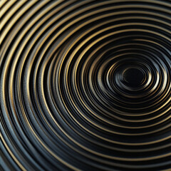 círculos concéntricos en tonos metálicos, creando un aspecto futurista y sofisticado.
